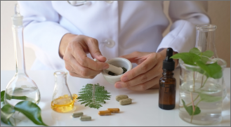 Healthcare image of mixing tinctures